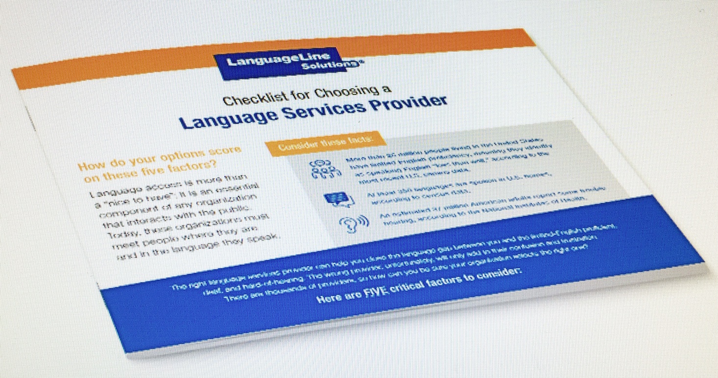 Checklist for Language Services